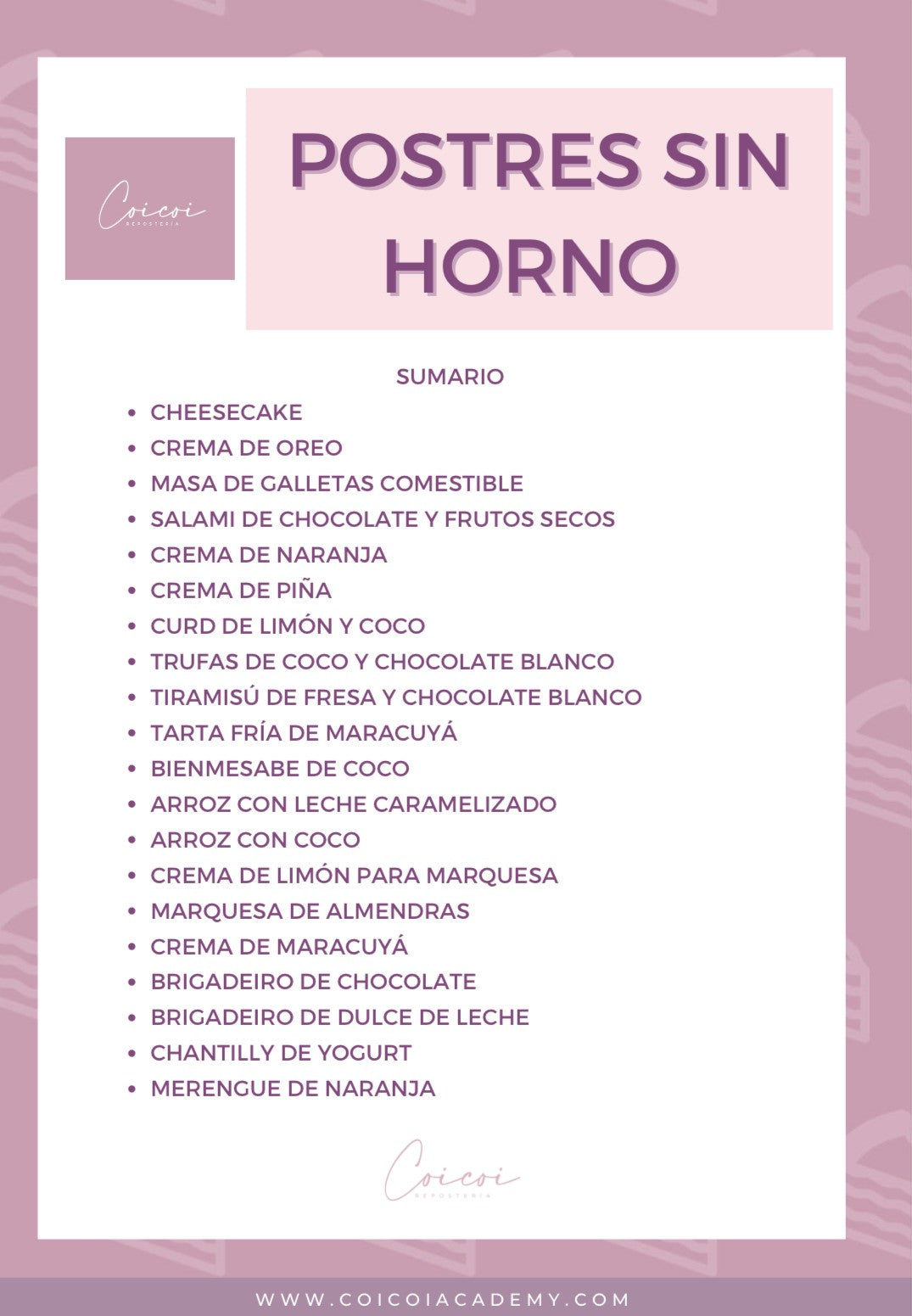 Ebook Postres sin horno
